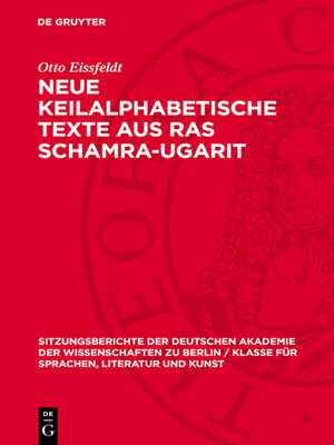 cover image of Neue Keilalphabetische Texte aus Ras Schamra-Ugarit